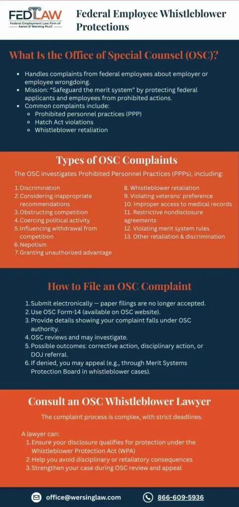 Office of Special Counsel (OSC) Whistleblower Protection Lawyer Infographic